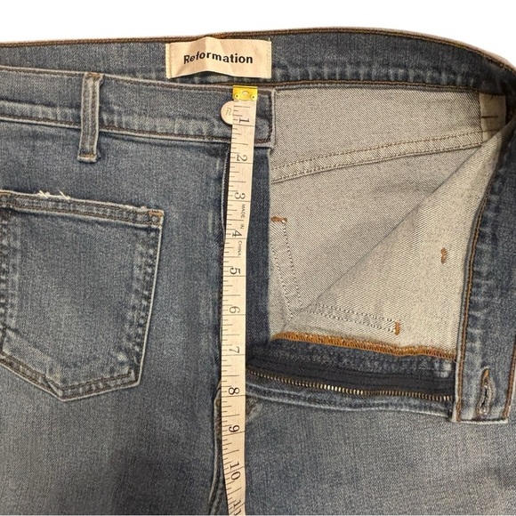 Reformation Jeans High And Skinny Crop Medium Wash Woman’s Sz 31 - Picture 10 of 14